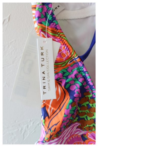 Trina Turk Tropic Escape V Plunge One Piece Swim - Picture 8 of 9